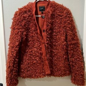 Burnt Orange Shag Coat/Jacket- S